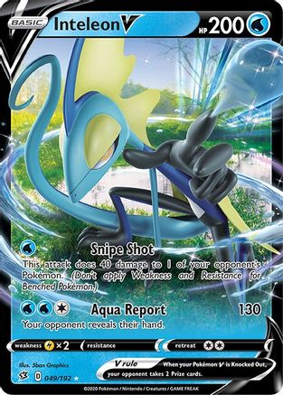 SWSH02 Rebel Clash  049/192 Inteleon V  - Holofoil - Ultra Rare