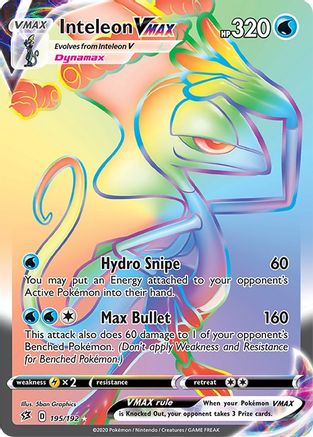 SWSH02 Rebel Clash  195/192 Inteleon VMAX (Secret)  - Holofoil - Secret Rare