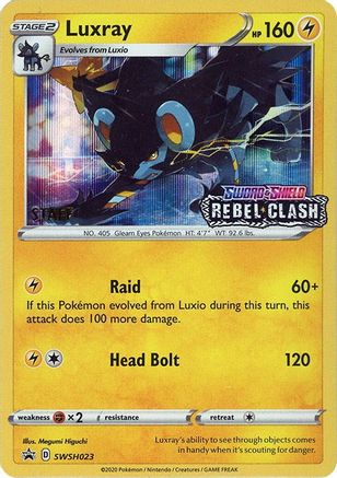 SWSH Sword & Shield Promo Cards  Luxray - SWSH023 (Prerelease) [Staff]  - Holofoil - Promo