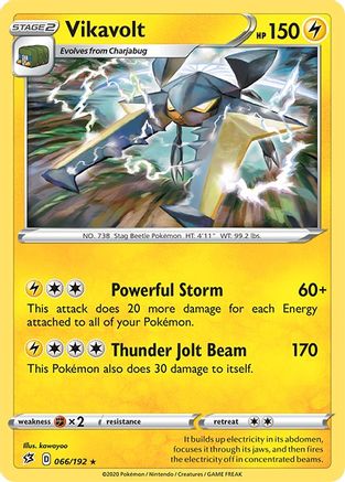 SWSH02 Rebel Clash  066/192 Vikavolt  - Holofoil - Holo Rare