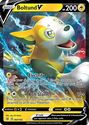 SWSH02 Rebel Clash  067/192 Boltund V  - Holofoil - Ultra Rare