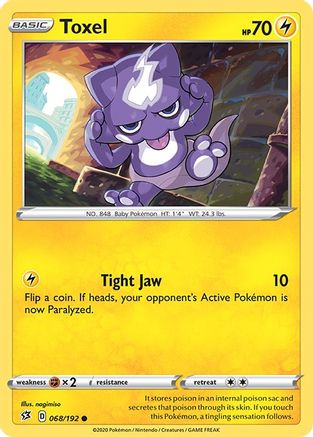SWSH02 Rebel Clash  068/192 Toxel  - Common