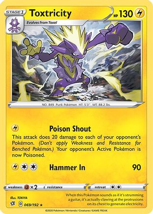 SWSH02 Rebel Clash  069/192 Toxtricity  - Rare