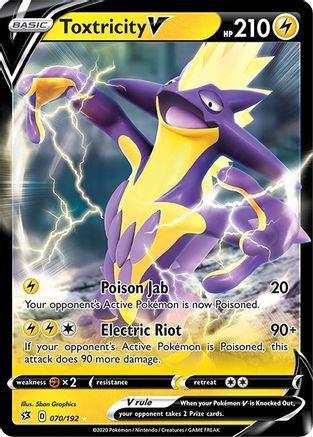SWSH02 Rebel Clash  070/192 Toxtricity V  - Holofoil - Ultra Rare