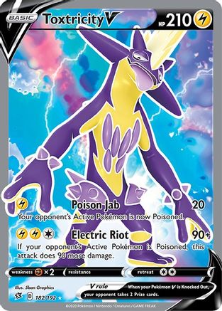 SWSH02 Rebel Clash  182/192 Toxtricity V (Full Art)  - Holofoil - Ultra Rare