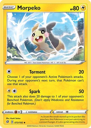 SWSH02 Rebel Clash  073/192 Morpeko  - Reverse Holofoil - Uncommon
