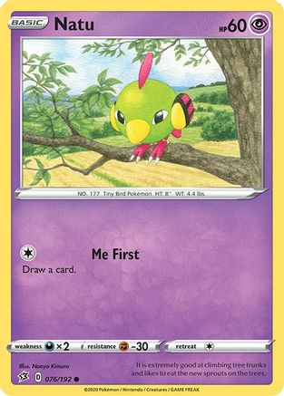 SWSH02 Rebel Clash  076/192 Natu  - Reverse Holofoil - Common