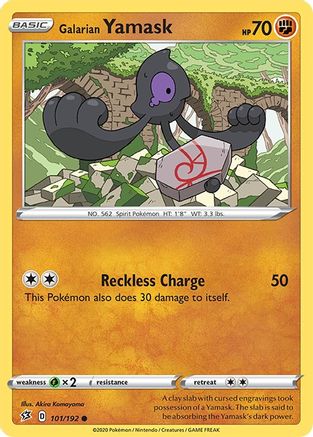 SWSH02 Rebel Clash  101/192 Galarian Yamask  - Common