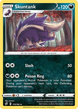 SWSH02 Rebel Clash  115/192 Skuntank  - Uncommon