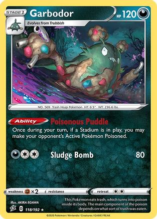 SWSH02 Rebel Clash  118/192 Garbodor  - Rare