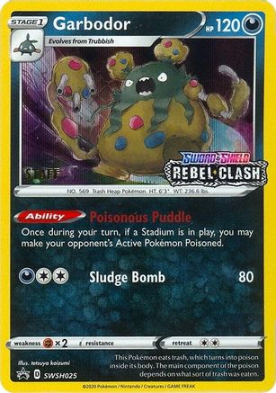 SWSH Sword & Shield Promo Cards  Garbodor - SWSH025 (Prerelease) [Staff]  - Holofoil - Promo