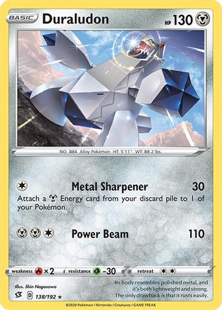SWSH02 Rebel Clash  138/192 Duraludon  - Reverse Holofoil - Holo Rare
