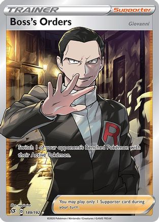 SWSH02 Rebel Clash  189/192 Boss's Orders (Full Art)  - Holofoil - Ultra Rare