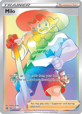 SWSH02 Rebel Clash  201 Milo (Secret)  - Holofoil - Secret Rare