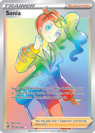 SWSH02 Rebel Clash  203/192 Sonia (Secret)  - Holofoil - Secret Rare