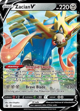 SWSH Sword & Shield Promo Cards  SWSH018 Zacian V  - Holofoil - Promo