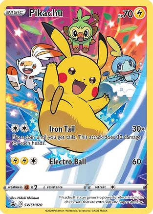 SWSH Sword & Shield Promo Cards  SWSH020 Pikachu  - Holofoil - Promo