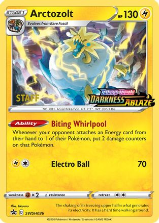 SWSH Sword & Shield Promo Cards  Arctozolt - SWSH036 (Prerelease) [Staff]  - Holofoil - Promo