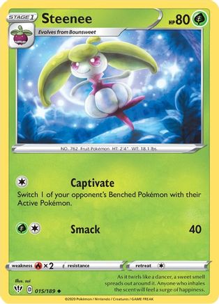 SWSH03 Darkness Ablaze  015/189 Steenee  - Reverse Holofoil - Uncommon