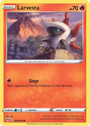 SWSH03 Darkness Ablaze  029/189 Larvesta  - Common