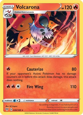 SWSH03 Darkness Ablaze  030/189 Volcarona  - Rare