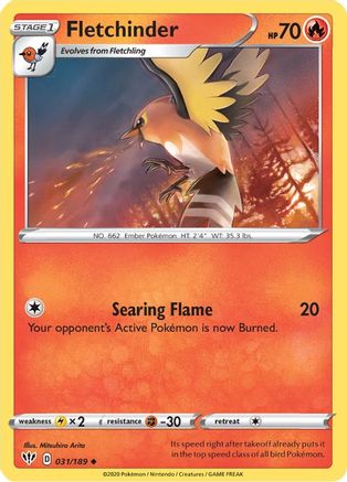 SWSH03 Darkness Ablaze  031/189 Fletchinder  - Uncommon