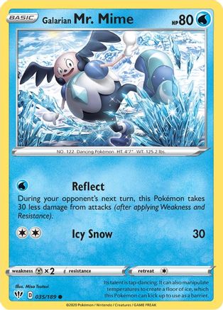 SWSH03 Darkness Ablaze  035/189 Galarian Mr. Mime  - Reverse Holofoil - Common