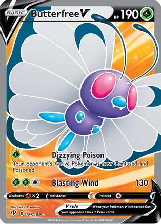SWSH03 Darkness Ablaze  177/189 Butterfree V (Full Art)  - Holofoil - Ultra Rare