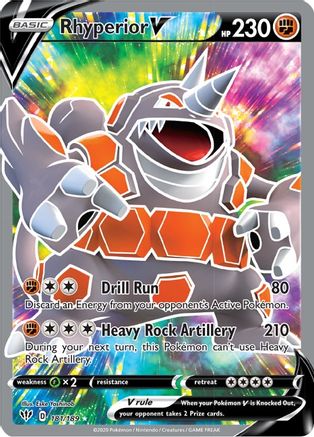 SWSH03 Darkness Ablaze  181/189 Rhyperior V (Full Art)  - Holofoil - Ultra Rare