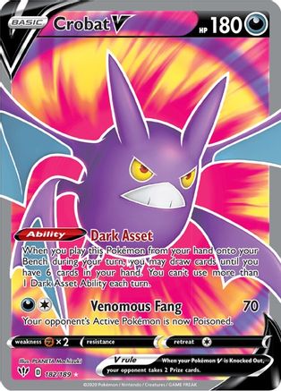 SWSH03 Darkness Ablaze  182/189 Crobat V (Full Art)  - Holofoil - Ultra Rare