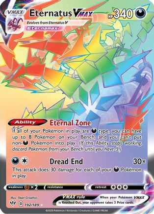 SWSH03 Darkness Ablaze  192/189 Eternatus VMAX (Secret)  - Holofoil - Secret Rare