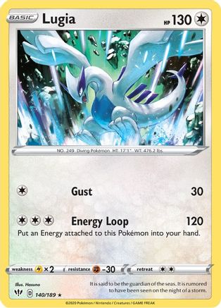 SWSH03 Darkness Ablaze  140/189 Lugia  - Reverse Holofoil - Rare