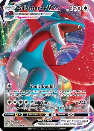 SWSH03 Darkness Ablaze  144/189 Salamence VMAX  - Holofoil - Ultra Rare