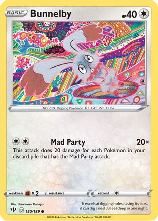 SWSH03 Darkness Ablaze  150/189 Bunnelby  - Common