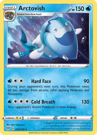 SWSH03 Darkness Ablaze  054/189 Arctovish  - Reverse Holofoil - Rare