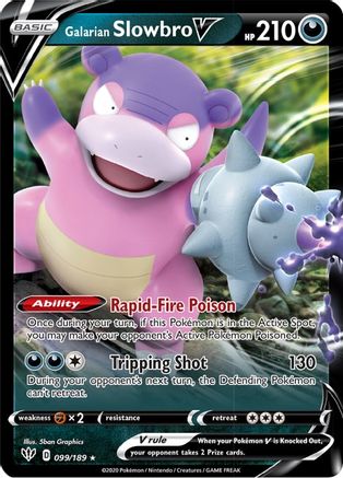 SWSH03 Darkness Ablaze  099/189 Galarian Slowbro V  - Holofoil - Ultra Rare