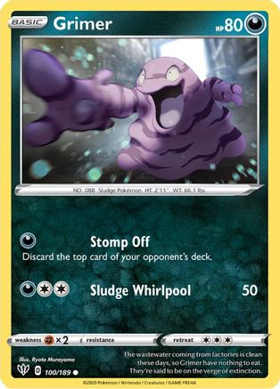 SWSH03 Darkness Ablaze  100/189 Grimer  - Reverse Holofoil - Common