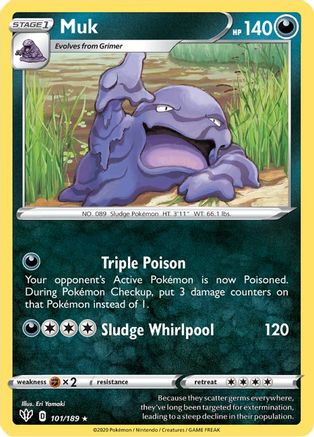 SWSH03 Darkness Ablaze  101/189 Muk  - Reverse Holofoil - Rare
