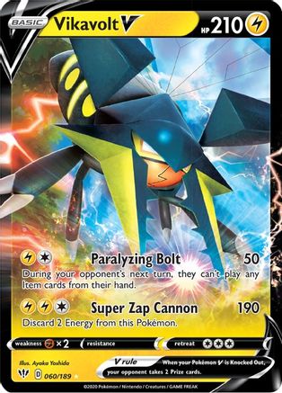 SWSH03 Darkness Ablaze  060/189 Vikavolt V  - Holofoil - Ultra Rare