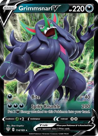 SWSH03 Darkness Ablaze  114/189 Grimmsnarl V  - Holofoil - Ultra Rare