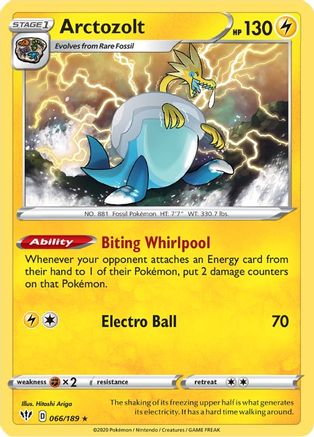 SWSH03 Darkness Ablaze  066/189 Arctozolt  - Holofoil - Holo Rare