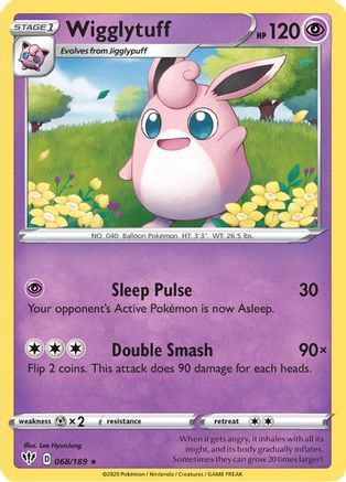 SWSH03 Darkness Ablaze  068/189 Wigglytuff  - Reverse Holofoil - Rare