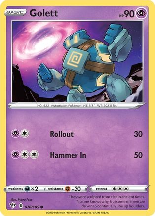 SWSH03 Darkness Ablaze  076/189 Golett  - Common