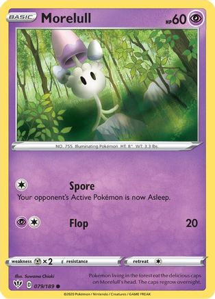 SWSH03 Darkness Ablaze  079/189 Morelull  - Reverse Holofoil - Common