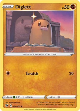 SWSH03 Darkness Ablaze  084/189 Diglett  - Common