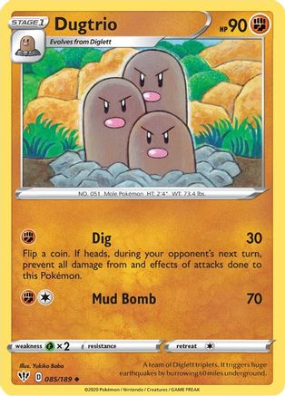 SWSH03 Darkness Ablaze  085/189 Dugtrio  - Uncommon