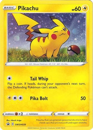 SWSH Sword & Shield Promo Cards  SWSH039 Pikachu  - Holofoil - Promo