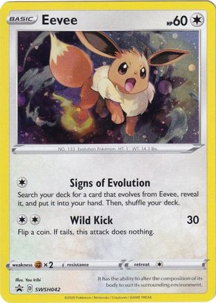 SWSH Sword & Shield Promo Cards  SWSH042 Eevee  - Holofoil - Promo