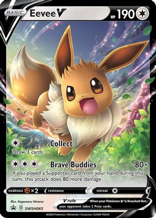 SWSH Sword & Shield Promo Cards  SWSH065 Eevee V  - Holofoil - Promo
