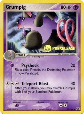 Nintendo Promos /106 Grumpig - 29/106 (Prerelease)  - Promo